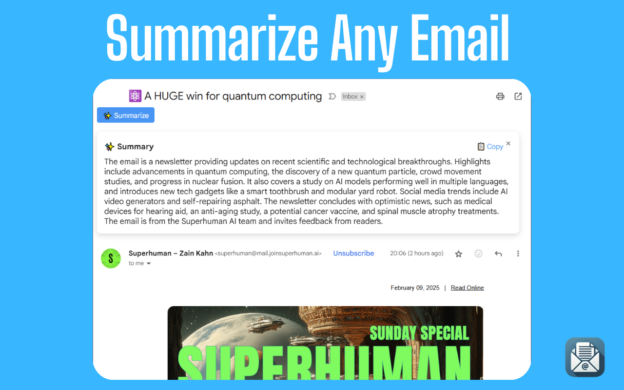 Summarize feature